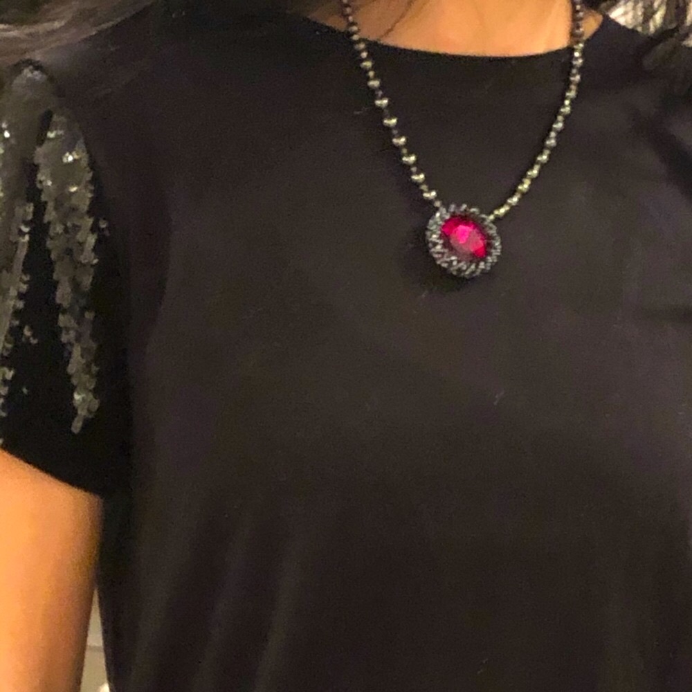 Purple pink cool stone  Necklace